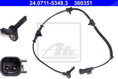 Ate Sensor, Raddrehzahl [Hersteller-Nr. 24.0711-5348.3] für Chevrolet, Opel, Vauxhall von ATE