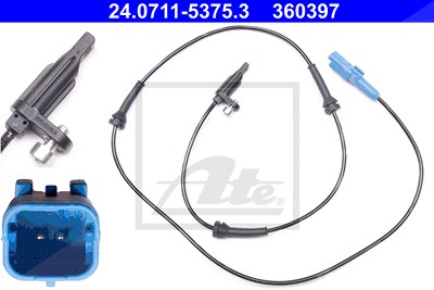 Ate Sensor, Raddrehzahl [Hersteller-Nr. 24.0711-5375.3] für Peugeot von ATE