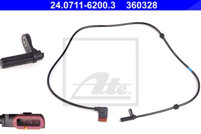 Ate Sensor, Raddrehzahl [Hersteller-Nr. 24.0711-6200.3] für Mercedes-Benz von ATE