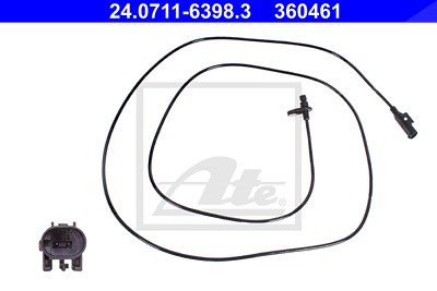 Ate Sensor, Raddrehzahl [Hersteller-Nr. 24.0711-6398.3] für Mercedes-Benz, VW von ATE