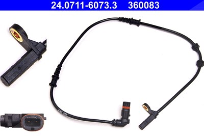Ate Sensor, Raddrehzahl [Hersteller-Nr. 24.0711-6073.3] für Mercedes-Benz von ATE