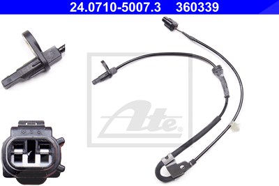 Ate Sensor, Raddrehzahl [Hersteller-Nr. 24.0710-5007.3] für Opel, Suzuki von ATE