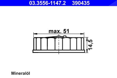 Ate Verschluss, Bremsflüssigkeitsbehälter [Hersteller-Nr. 03.3556-1147.2] von ATE