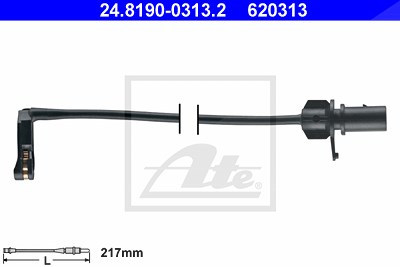Ate Warnkontakt, Bremsbelagverschleiß [Hersteller-Nr. 24.8190-0313.2] für Audi, Porsche von ATE
