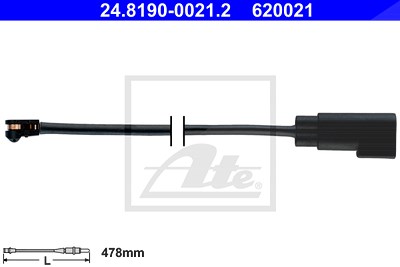 Ate Warnkontakt, Bremsbelagverschleiß [Hersteller-Nr. 24.8190-0021.2] für Ford von ATE