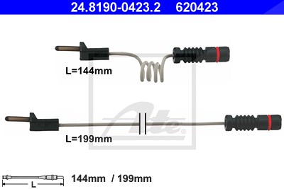 Ate Warnkontakt, Bremsbelagverschleiß [Hersteller-Nr. 24.8190-0423.2] für Mercedes-Benz von ATE