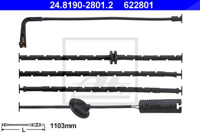 Ate Warnkontakt, Bremsbelagverschleiß [Hersteller-Nr. 24.8190-2801.2] für Rover, Mg von ATE