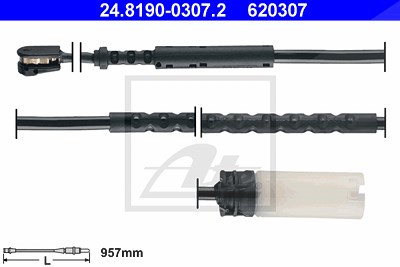 Ate Warnkontakt, Bremsbelagverschleiß [Hersteller-Nr. 24.8190-0307.2] für Mini von ATE