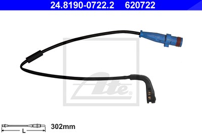 Ate Warnkontakt, Bremsbelagverschleiß [Hersteller-Nr. 24.8190-0722.2] für Opel von ATE