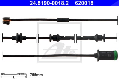 Ate Warnkontakt, Bremsbelagverschleiß [Hersteller-Nr. 24.8190-0018.2] für Opel von ATE