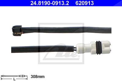 Ate Warnkontakt, Bremsbelagverschleiß [Hersteller-Nr. 24.8190-0913.2] für Porsche von ATE