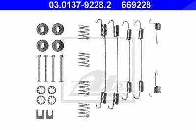 Ate Zubehörsatz, Bremsbacken [Hersteller-Nr. 03.0137-9228.2] für Citroën, Dacia, Ds, Mercedes-Benz, Nissan, Peugeot, Renault von ATE