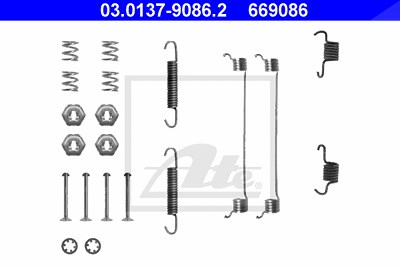Ate Zubehörsatz, Bremsbacken [Hersteller-Nr. 03.0137-9086.2] für Citroën, Peugeot, Renault von ATE