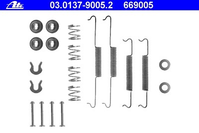 Ate Zubehörsatz, Bremsbacken [Hersteller-Nr. 03.0137-9005.2] für Porsche, VW von ATE