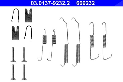 Ate Zubehörsatz, Bremsbacken [Hersteller-Nr. 03.0137-9232.2] für Mercedes-Benz von ATE