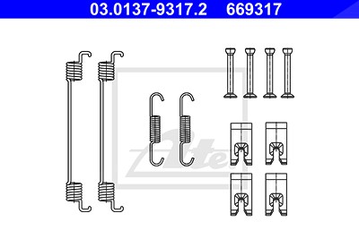 Ate Zubehörsatz, Bremsbacken [Hersteller-Nr. 03.0137-9317.2] für Ford, Renault, Seat, Smart, VW von ATE