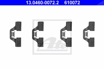 Ate Zubehörsatz, Scheibenbremsbelag [Hersteller-Nr. 13.0460-0072.2] für Alfa Romeo, Audi, Citroën, Fiat, Ford, Lancia, Opel, Peugeot, Renault, Seat, S von ATE