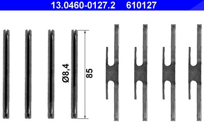 Ate Zubehörsatz, Scheibenbremsbelag [Hersteller-Nr. 13.0460-0127.2] für Opel von ATE