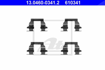 Ate Zubehörsatz, Scheibenbremsbelag [Hersteller-Nr. 13.0460-0341.2] für Nissan von ATE
