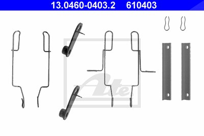 Ate Zubehörsatz, Scheibenbremsbelag [Hersteller-Nr. 13.0460-0403.2] für Citroën, Peugeot von ATE