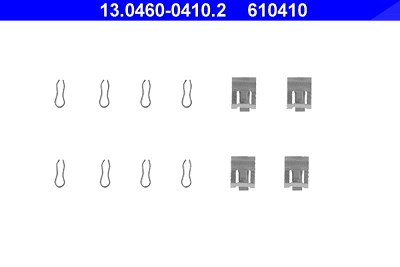 Ate Zubehörsatz, Scheibenbremsbelag [Hersteller-Nr. 13.0460-0410.2] für Autobianchi, Fiat, Lancia, Seat von ATE