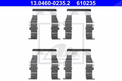 Ate Zubehörsatz, Scheibenbremsbelag [Hersteller-Nr. 13.0460-0235.2] für Citroën, Mitsubishi, Peugeot von ATE