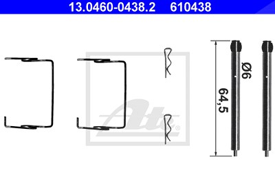 Ate Zubehörsatz, Scheibenbremsbelag [Hersteller-Nr. 13.0460-0438.2] für Renault von ATE
