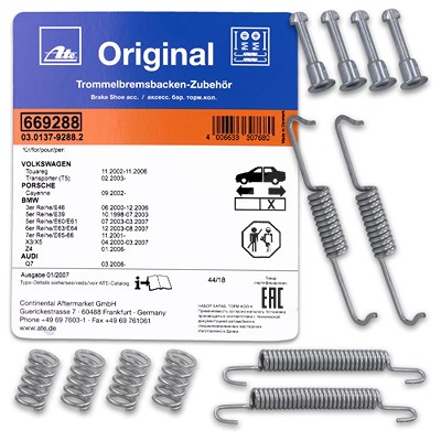 Ate Zubehörsatz Bremsbacken Feststellbremse [Hersteller-Nr. 03.0137-9288.2] für Audi, BMW, Land Rover, Mercedes-Benz, Porsche, VW von ATE