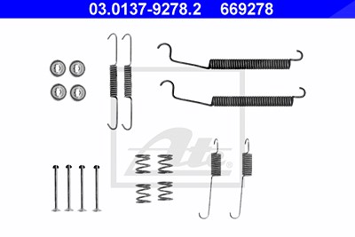Ate Zubehörsatz Bremsbacken Trommelbremse [Hersteller-Nr. 03.0137-9278.2] für Peugeot, Renault von ATE