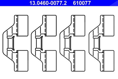 Ate Zubehörsatz Scheibenbremsbelag [Hersteller-Nr. 13.0460-0077.2] für Renault von ATE