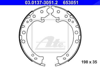 Ate Bremsbackensatz, Feststellbremse [Hersteller-Nr. 03.0137-3051.2] für Honda von ATE