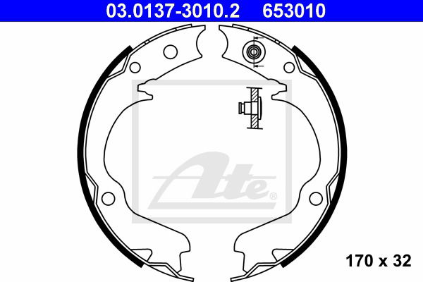 Bremsbackensatz, Feststellbremse Hinterachse ATE 03.0137-3010.2 von ATE