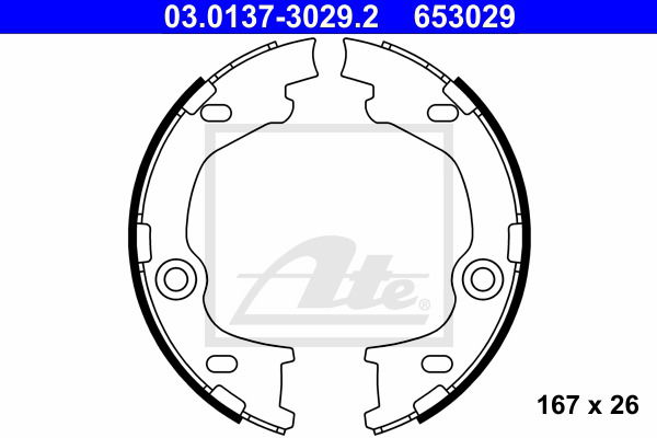 Bremsbackensatz, Feststellbremse Hinterachse ATE 03.0137-3029.2 von ATE