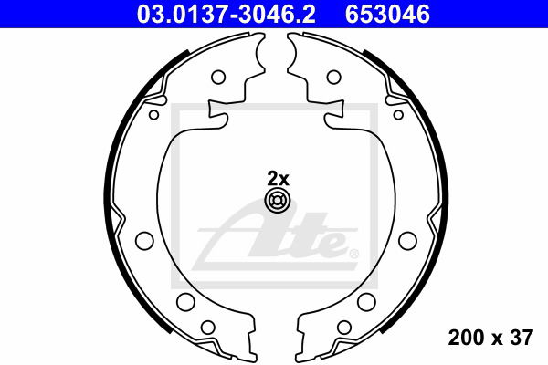 Bremsbackensatz, Feststellbremse Hinterachse ATE 03.0137-3046.2 von ATE