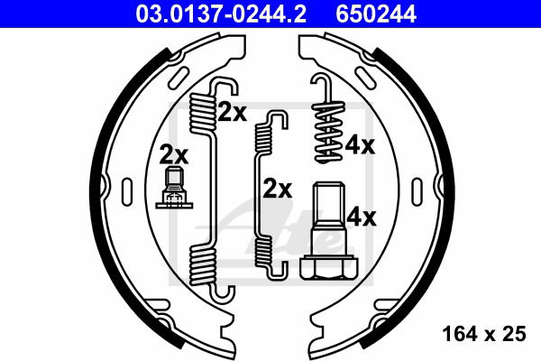 Bremsbackensatz, Feststellbremse Hinterachse ATE 03.0137-0244.2 von ATE