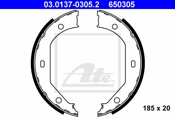 Bremsbackensatz, Feststellbremse Hinterachse ATE 03.0137-0305.2 von ATE