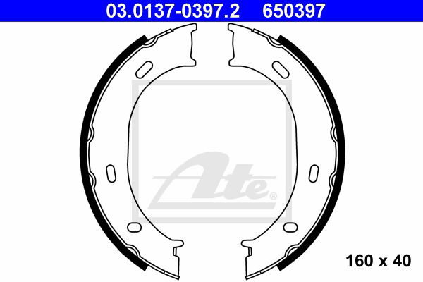 Bremsbackensatz, Feststellbremse Hinterachse ATE 03.0137-0397.2 von ATE