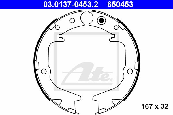 Bremsbackensatz, Feststellbremse Hinterachse ATE 03.0137-0453.2 von ATE