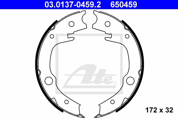 Bremsbackensatz, Feststellbremse Hinterachse ATE 03.0137-0459.2 von ATE