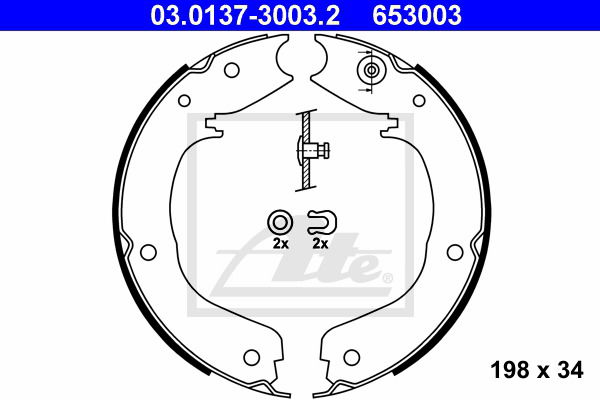 Bremsbackensatz, Feststellbremse Hinterachse ATE 03.0137-3003.2 von ATE