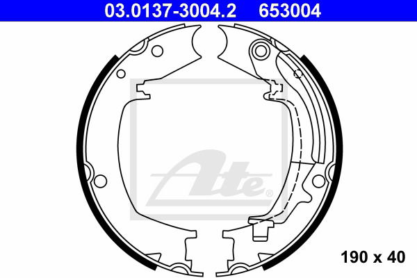 Bremsbackensatz, Feststellbremse Hinterachse ATE 03.0137-3004.2 von ATE