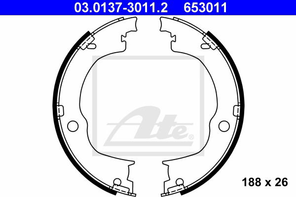 Bremsbackensatz, Feststellbremse Hinterachse ATE 03.0137-3011.2 von ATE