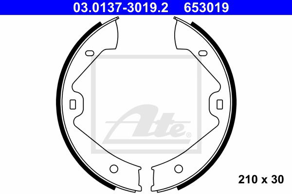 Bremsbackensatz, Feststellbremse Hinterachse ATE 03.0137-3019.2 von ATE