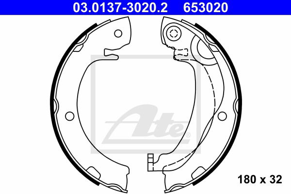 Bremsbackensatz, Feststellbremse Hinterachse ATE 03.0137-3020.2 von ATE