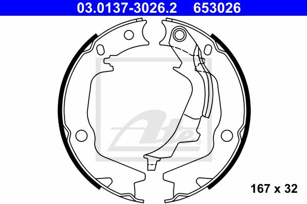 Bremsbackensatz, Feststellbremse Hinterachse ATE 03.0137-3026.2 von ATE