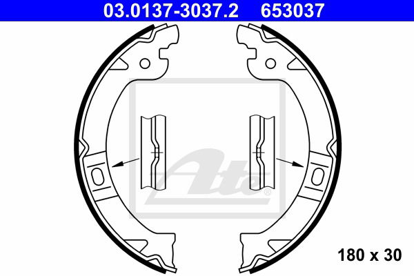 Bremsbackensatz, Feststellbremse Hinterachse ATE 03.0137-3037.2 von ATE