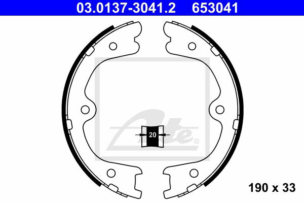 Bremsbackensatz, Feststellbremse Hinterachse ATE 03.0137-3041.2 von ATE