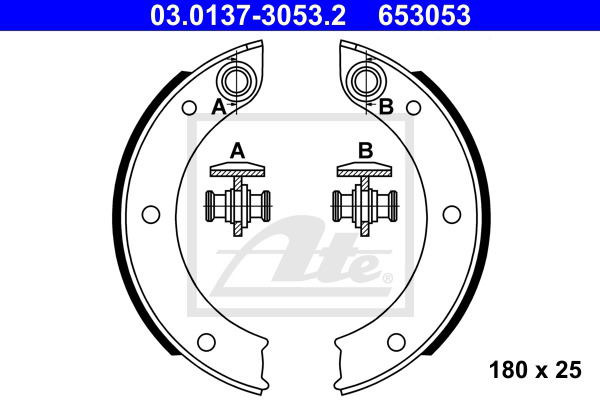 Bremsbackensatz, Feststellbremse Hinterachse ATE 03.0137-3053.2 von ATE