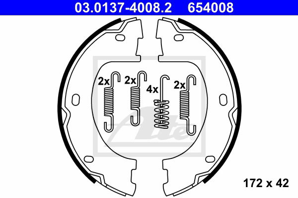 Bremsbackensatz, Feststellbremse Hinterachse ATE 03.0137-4008.2 von ATE