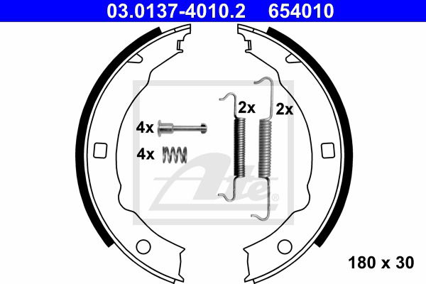 Bremsbackensatz, Feststellbremse Hinterachse ATE 03.0137-4010.2 von ATE